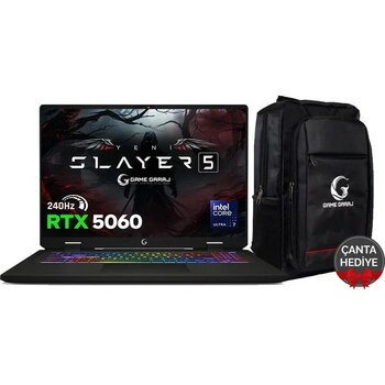 Game Garaj Slayer5 7-5060 C2 Intel Ultra 7 255HX 32GB Ram 2tb SSD RTX5060 16" 240Hz Qhd+ Ips Freedos Gaming Laptop - 2 TB - 32 GB