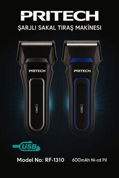 Pritech Şarjlı Sakal Tıraş Makinesi Seyahat ve Tatilde Kullanım İçin İdeal