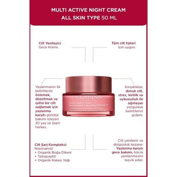 Clarins Multi Active Night Cream 50ML For All Skin Types