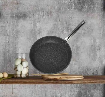 FALEZ Black Line Siyah 24 cm Granit Döküm Tava