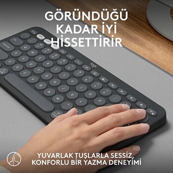 Logıtech K380s, Pebble Keys 2, Siyah, 920-011859, Bluetooth, Tür