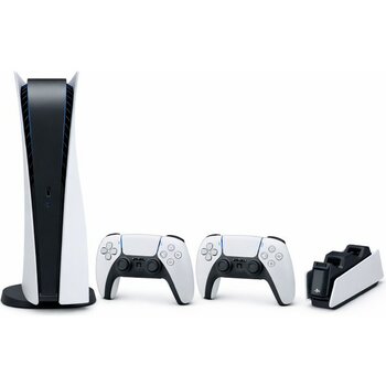 Sony Playstation 5 Digital Edition 1Tb + 2 Kol + Şarj Istasyonu (Ithalatçı Garantili) - Siyah - Beyaz