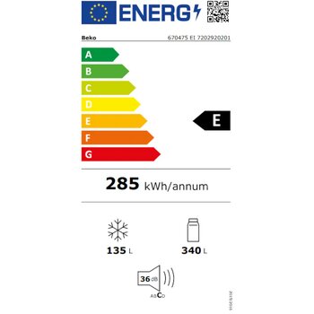 Beko 670475 Ei 475 Lt No-frost Kombi Tipi Buzdolabı