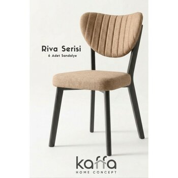 Kaffahome Riva , Modern Mutfak Sandalyesi, Yemek Odası Sandalyesi, Bahçe, Kafe - 6 Adet Cappucino Sandalye - Cappuccino