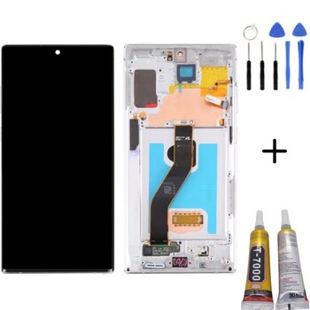 Te Samsung Note 10 Plus N975 Uyumlu Çıtalı Oled Lcd Ekran Beyaz