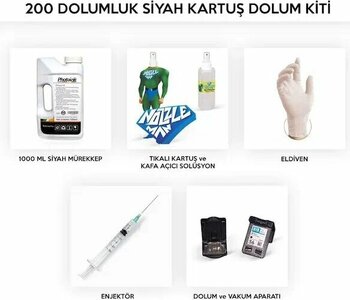 HP Officejet 7500a 200 Dolumluk Siyah Kartuş Dolum Seti