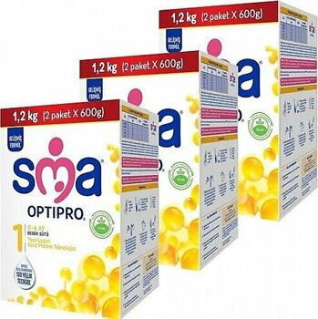 SMA Optipro 1 Probiyotik Bebek Sütü 1200 gr 3 Adet