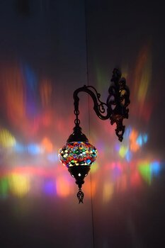 karlıkturistik Tekli Aşağı Yönlü Dekoratif Duvar Lambası Mozaik Aplik