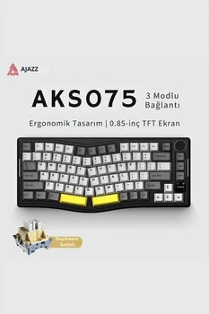 Aks075 Ergonomik Daydream Switch-mekanik Klavye-bt5.1/2.4gwireless/usb Kablolu-hotswap Dinamik Rgb Siyah