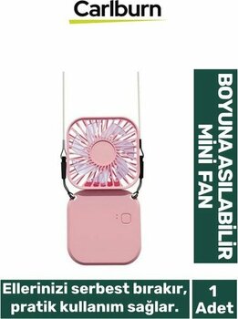 Carlburn Özel  Taşınabilir Şarjlı Güçlü Yüksek Kaliteli Sessiz Hava Soğutucu Üflemeli Mini Boyun Vantilatör - Pembe