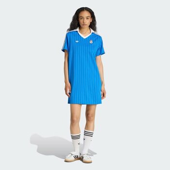 Adidas Real Madrid Fc Madrid Icon Dressential Kadın Mavi Elbise.- - L