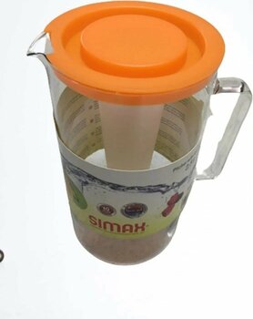 Simax Isıya Dayanıklı Buzluklu Borosilikat Cam Sürahi 2.5lt Turuncu Kapaklı