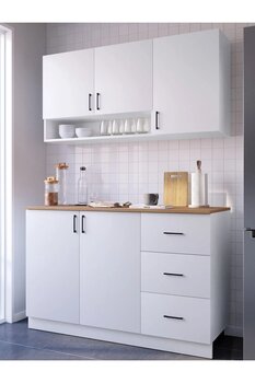 MOBİDEKO BENTO MİNİ MUTFAK DOLABI ALT ÜST MODÜL 120 CM ÇEKMECELİ (TEZGAH DAHİL)