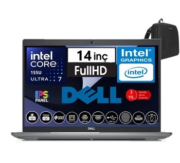 Dell Latitude 5450 Intel Ultra 7 155U 32Gb Ddr5 256Gb Ssd 14" Fhd Ips Wındows11pro Taşınabilir Bilgisayar N012l545014w31+Zettaçanta