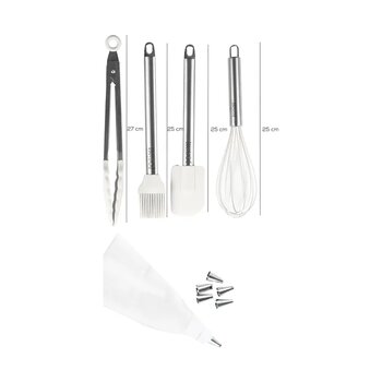 Porsima 3160 10 Parça Pasta Ve Tatlı Servis Seti Kek Pasta Şekillendirme Seti Beyaz Beyaz