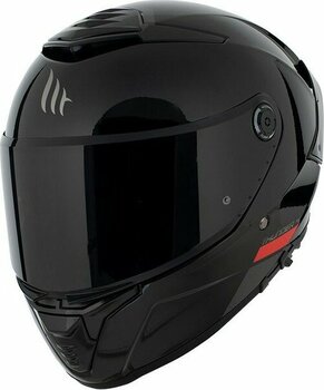 Mt Helmets Kask mt Thunder 4 Sv Solid A1 Gloss Black Şeffaf Vizör - S