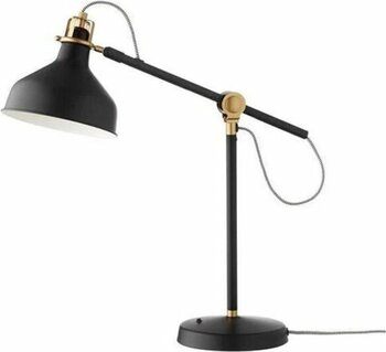 Çalışma Lambası,meridyendukkan Siyah Renk Gold Detay 19 Cm Ikea Metal Masa Lambası