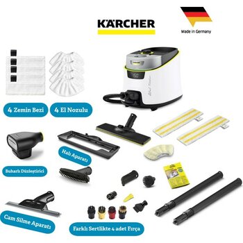 Karcher Sc 5 Deluxe Signature Line Profesyonel Set 2200W 4 Bar Profesyonel Buharlı Temizlik Makinesi - Vapohydro Fonksiyonlu Sıcak Su Püskürtme Öze...