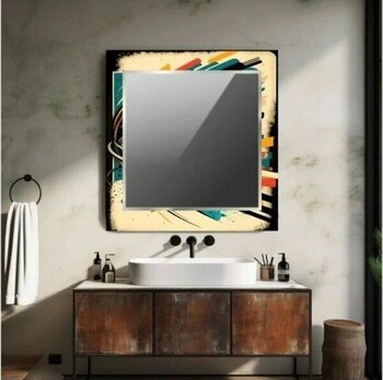 Marsilyan Dekorarif Desenli Kare 5 Duvar Aynası