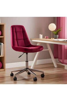 SEZBİL Ofis Ders Çalışma Çok Amaçlı Poliüretan Krom Ayaklı Ergonomik 360 Derece Sandalye