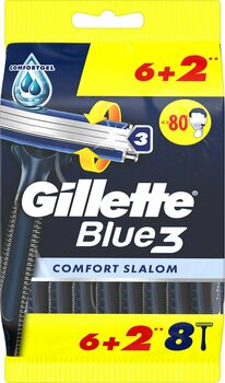 Gillette Blue 3 Comfort Slalom Kullan-At Tıraş Bıçağı 6+2 Adet