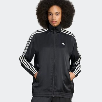 Adidas Originals Satin Firebird Track Top Ruffle 3-Stripes Kadın Siyah Sweatshirt