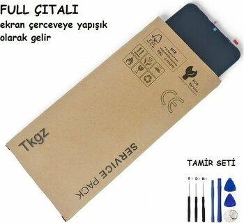 Tkgz Samsung Galaxy Uyumlu A31 - Sm-a315 Lcd Ekran Dokunmatik Service Pack - Full Çıtalı + Tamir Seti Siyah