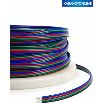 Rgb Kablo 4 Lü Şerit LED Kablosu 4x0.22 Kalaylı Bakır - 300 cm