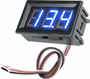 Robodünya-0.56" 0-30v 3 Kablolu Dc Mavi Voltmetre