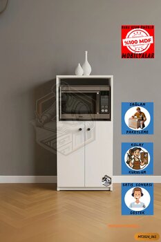 Mobilyanı Tasarla Tamamı Mdf Mini Fırın Dolabı 2 Kapaklı Çok Amaçlı Mutfak Dolabı