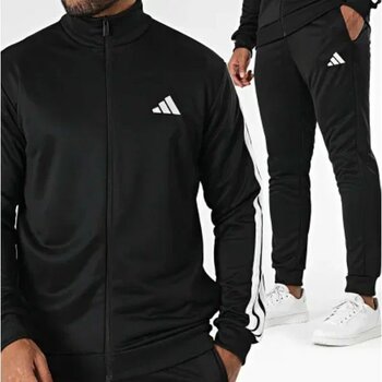 Adidas Sportswear Basic 3-Stripes French Terry Siyah JC5375 S Eşofman Takımı