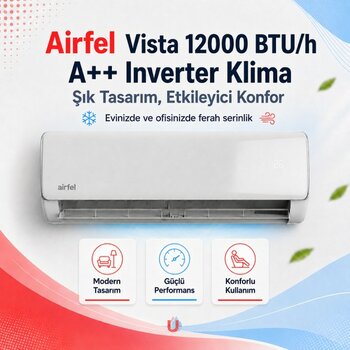 Airfel Vista Serisi 2026  Split LTXP35A 12.000 Btu/h A++ Inverter Klima R32 - Var