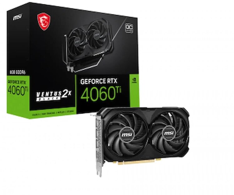 MSI GeForce RTX 4060 Ti Ventus 2X Black 8 GB GDDR6 Ekran Kartı