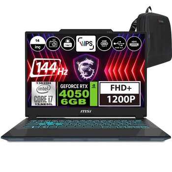 Msı Cyborg 14 Intel Core I7 13620h 16gb 4tb Ssd Rtx4050-6gb Freedos 14" Fhd+ 144hz Taşınabilir Bilgisayar A13ve054xtrwf04 + Zetta Çanta