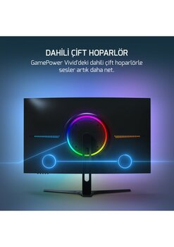 Gamepower27'' Vivid V80 VA Panel Curved RGB 280Hz 0.5ms FHD 2x2W Speaker Gaming Monitör (Sıfır Ölü Piksel Garantili)