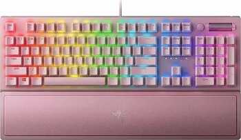 Razer Quartz Pembe Kablosuz (RF Alıcılı) Mekanik RGB Clicky Switches Oyun Klavyesi