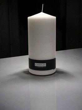 Baton Mumu Tekli 80 mm Çap Silindir Mum 170 mm Boy Gövde Boya - Beyaz