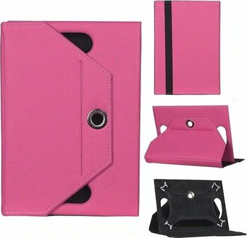 Uyumlu Pembe Suni Deri Samsung Galaxy Tab E SM-T561 Tablet Kılıfı