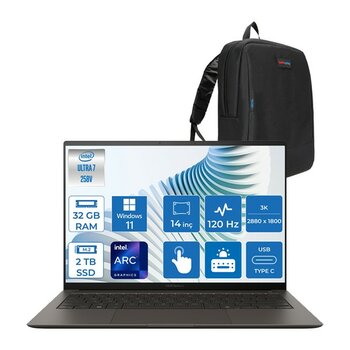 Asus Zenbook S 14 Intel Core Ultra 7 258V 32GB LPDDR5X 2tb SSD Intel Arc Graphics 14" 3k OLED (2880 x 1800) 120hz 500NIT Windows 11 Pro Dokunmatik ...