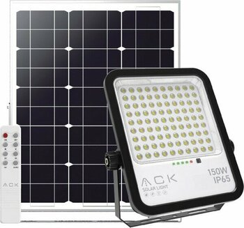 Solar LED Projektör 150W 6500K Ack IP65 - Beyaz