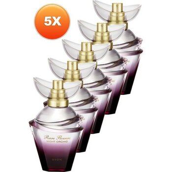 Avon Rare Flowers Night Orchid Kadın Parfüm Edp 50 Ml.  Beşli Set