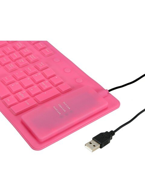 Buyfun 108 Tuş USB Pembe Esnek Katlanabilir Klavye