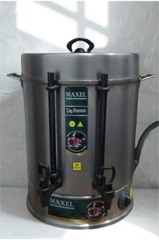 Maxel 40 BARDAK ELEKTRİKLİ TERMOSTATLI PASLANMAZ ÇELIK SEMAVER ÇAY OTOMATI MAKİNESİ