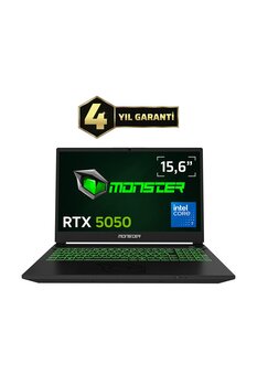 MONSTER Abra A5 V22.2.8 Intel Core 7 250H 64GB RAM 1TB SSD RTX 5050 Freedos 15,6\" FHD 144 Hz