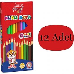 Gen-Of Kids Karton Kutu Tam Boy Kuru Boya 12 Renk 12 Adet