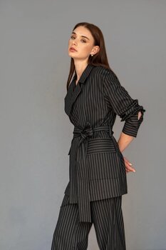 ST COLETTE BR Odette Çizgili İnce Ceket L Beden