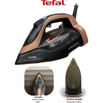 Tefal Akıllı Durilium Airglide Autoclean Taban 3200W Buharlı Ütü Kumaşa Göre Isı Ayarlayan Ultimate Power Pro+Şarjlı Hav &yün Temizleyici