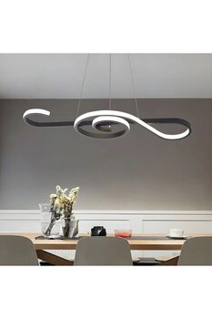 Lambadar Nota Model Modern Sarkıt Led Beyaz Işık Ultra Power Led Avize Salon Mutfak Oda Hol Ledli Avize