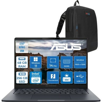 Asus Expertbook B5 B5405CCA Intel® Core™ Ultra 5 225H 48GB Ddr5 256GB SSD 14.0-Inch, Wuxga (1920 x 1200) 300NITS WIN11HOME Taşınabilir Bilgisayar U...