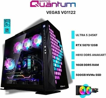 Quantum Gaming Vegas Vg1122 I5-245kf 16 Gb 500 Gb Nvme Rtx5070 Free Dos Masaüstü Oyuncu Bilgisayarı